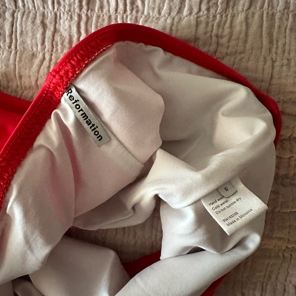 Reformation Red Monte Carlo Top bottom Swimsuit Set *Rare* - Picture 4 of 5